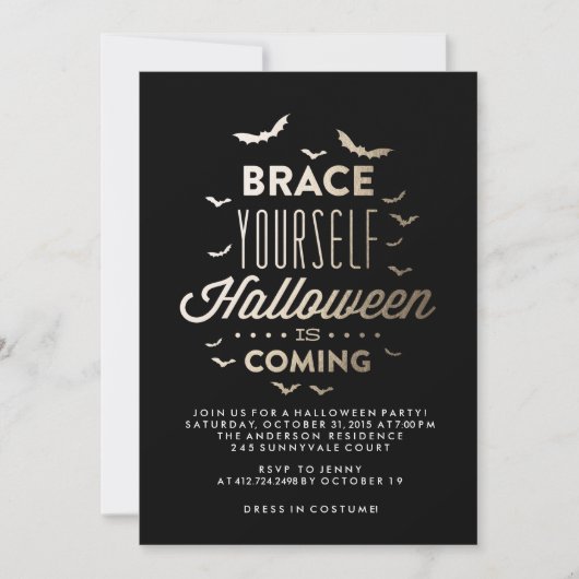 BRACE YOURSELF HALLOWEEN Halloween-Party Einladung (Vorderseite)