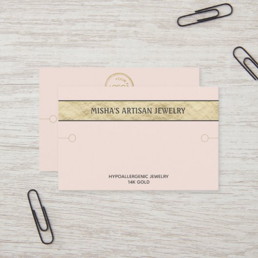 Bracelet Display Blush Gold Logo Business Card Visitenkarte (Vorderseite/Rückseite Beispiel)