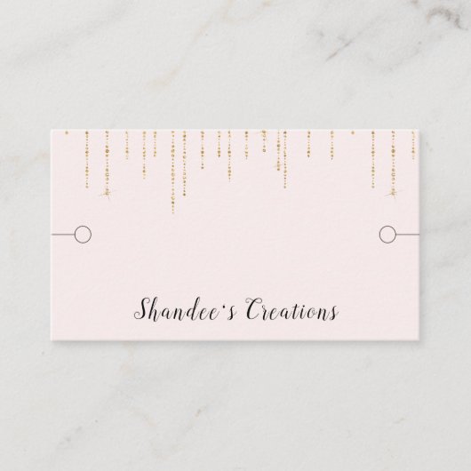 Bracelet Display Blush Gold String Lights Visitenkarte (Vorderseite)