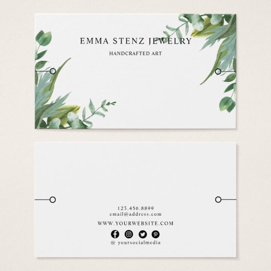 Bracelet Display Card - Eukalyptusleaf (Vorne & Hinten)