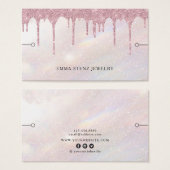 Bracelet Display Card ・ Pinselrosa Glitzer Tropfen (Vorne & Hinten)