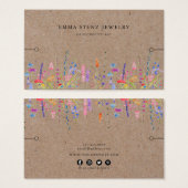 Bracelet Display Card ・ Rustikale Kraft-Wildblumen (Vorne & Hinten)