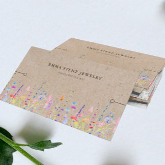 Bracelet Display Card ・ Rustikale Kraft-Wildblumen