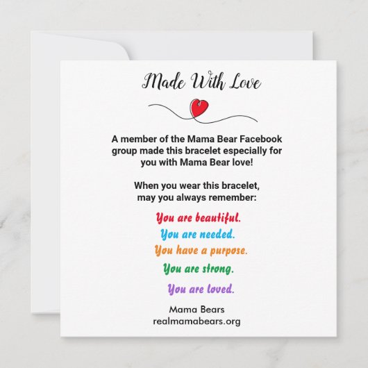 Bracelet-Projektkarte Feiertagskarte (Vorderseite)