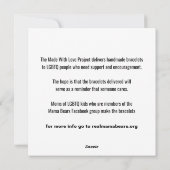 Bracelet-Projektkarte Feiertagskarte (Rückseite)