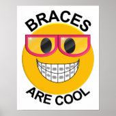 Braces sind Coole Zahnstangenplatine - rosa Brille Poster (Vorne)