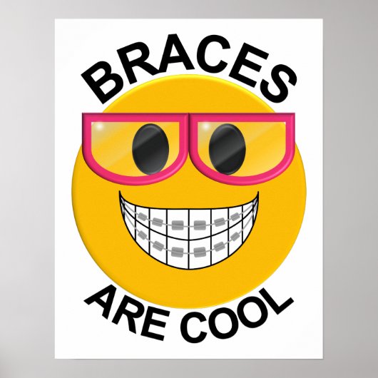 Braces sind Coole Zahnstangenplatine - rosa Brille Poster (Vorne)