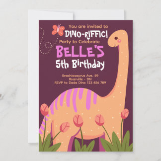 Brachiosaurus Dino Birthday Einladung