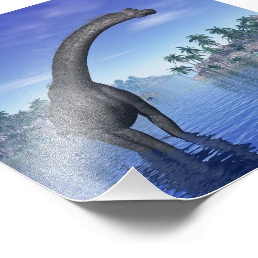 Brachiosaurus dinosaur - 3D rendern Fotodruck (Ecke)