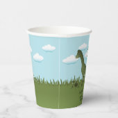 Brachiosaurus Dinosaur Blue Sky Tropical Birthday Pappbecher (Rechts)