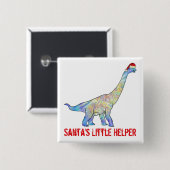 Brachiosaurus Dinosaur Funny Festive ironischer Sl Button (Vorne & Hinten)