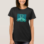 Brachiosaurus Dinosaur Heart Couple Love for Dino T-Shirt (Vorderseite)