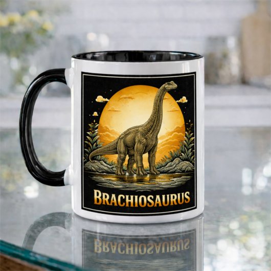 Brachiosaurus Dinosaur Vorzeit Mond Tasse