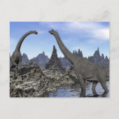 Brachiosaurus-Dinosaurier - 3D-Darstellung Postkarte (Vorderseite)