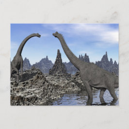 Brachiosaurus-Dinosaurier - 3D-Darstellung Postkarte