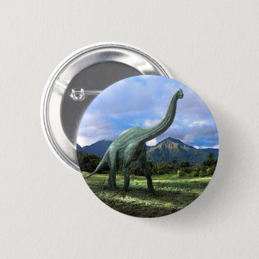 Brachiosaurus-Dinosaurier Button (Vorne & Hinten)