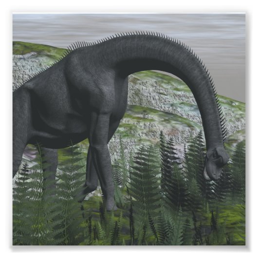 Brachiosaurus dinosaurier frische Farn - 3D render Fotodruck (Vorne)