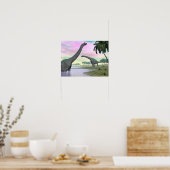 Brachiosaurus-Dinosaurier in der Natur - 3D-Darste Poster (Küche)