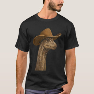Brachiosaurus-Dinosaurier mit braunem Cowboyhut T-Shirt