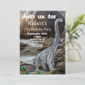 Brachiosaurus, Dinosaurier zum Geburtstag, Einladung (Stehend Vorderseite)
