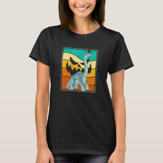 Brachiosaurus Hexe Kürbis Halloween Dinosaurier Br T-Shirt