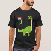 Brachiosaurus Pansexual Flag Pan Pride DInosaurs T-Shirt (Vorderseite)