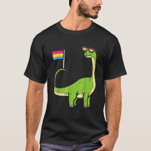 Brachiosaurus Pansexual Flag Pan Pride DInosaurs T-Shirt