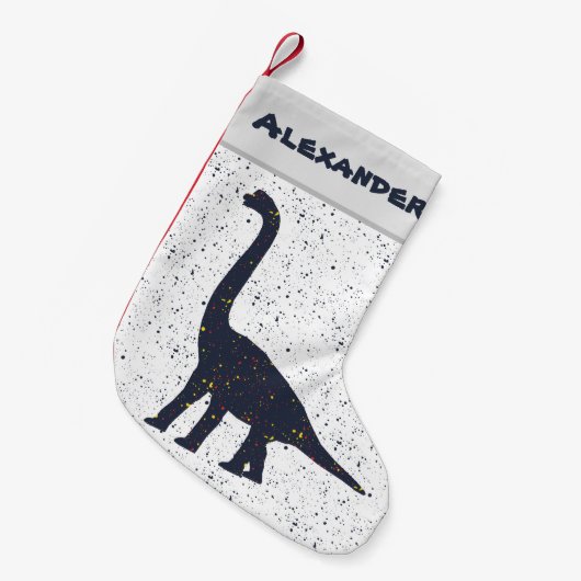 Brachiosaurus Spritzer Paint Christmas Strumpf Kleiner Weihnachtsstrumpf (Vorderansicht (hängend))