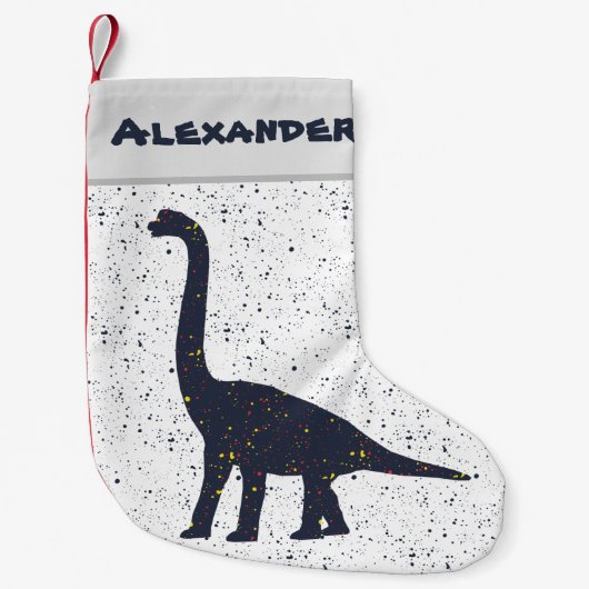 Brachiosaurus Spritzer Paint Christmas Strumpf Kleiner Weihnachtsstrumpf (Vorderseite)
