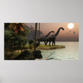 Brachiosaurus Sunset Print Poster (Vorne)