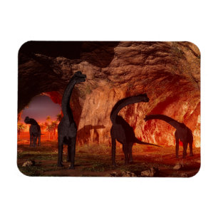 Brachiosaurus verschwindet in einer Höhle Magnet