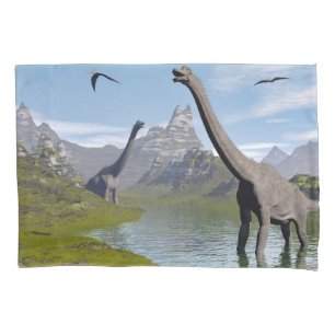 Brachiosaurusdinosaurier im Wasser - 3D übertrage Kissenbezug