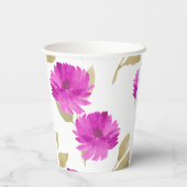 Brachte rosa Blumen Pappbecher (Rückseite)