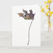 Brachychiton B. australis Leaf Greeting Card Karte (Gelbe Blume)