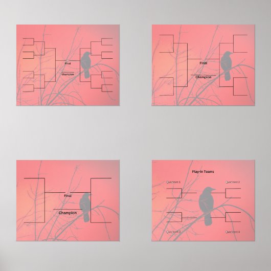 Bracket März Basketball 16 8 4 Mannschaftsspiel in Bilderwand Sets (Vorderseite)