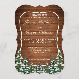 Bracket Snowy Wood & Forest Country Pine Hochzeit Einladung