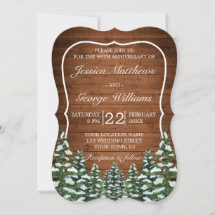 Bracket Snowy Wood Forest Hochzeit Jahrestag Einladung