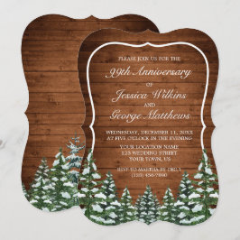 Bracket Snowy Wood & Forest Hochzeit Jahrestag Einladung