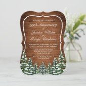 Bracket Snowy Wood & Forest Hochzeit Jahrestag Einladung (Stehend Vorderseite)