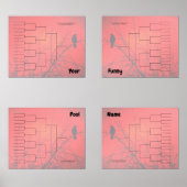 Bracket Turnament Quadranter Roter Pfeil Bilderwand Sets (Vorderseite)