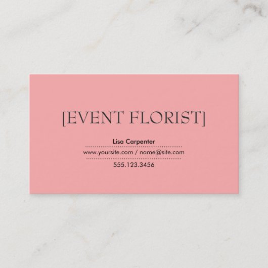 Brackets Light Lachs Rosa Hintergrund Visitenkarte (Vorderseite)