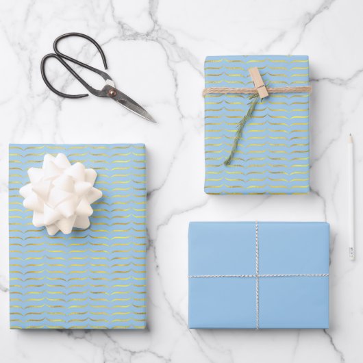 Brackets mit goldfarbenem Hintergrund blassfarben Geschenkpapier Set (Vorderseite)