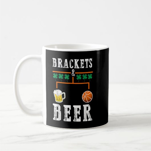 Brackets und Bier März Basketball Uni Tournam Kaffeetasse (Links)