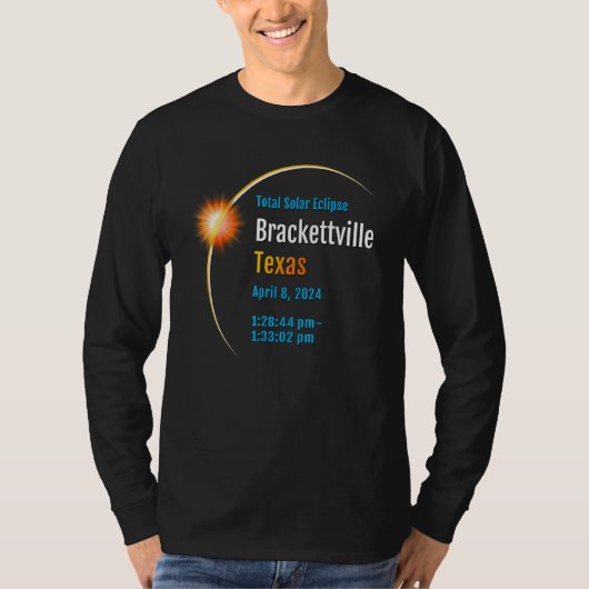 Brackettville Texas Tx Total Solar Eclipse 2024 1 T-Shirt (Vorderseite)