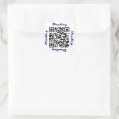 Brad (Bradley) QR-Code Personalisierter NAME-Aufkl Quadratischer Aufkleber (Tasche)