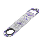 BRAD ~ Lila Silber weiß ~ Original Fraktal ~ Speed Flaschenöffner (Vorderseite Schrägansicht)