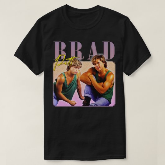 Brad Pitt 90er Stil ästhetische Lüfterkunst T-Shirt (Design vorne)