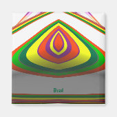 BRAD ~ SQUARE EYE 3D Fraktal Design Green Yellow ~ Magnet (Vorne)