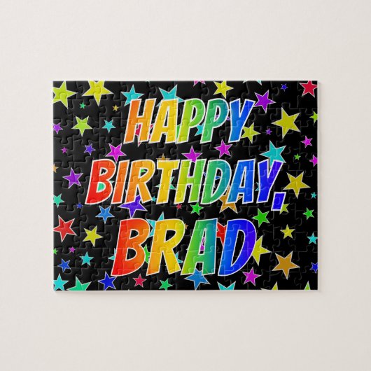 "BRAD" Vorname, Spaß "GLÜCKLICHER GEBURTSTAG" Puzzle (Horizontal)