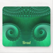 BRAD ~ Zany Shades of Green Fraktal Pattern Mousepad (Vorne)